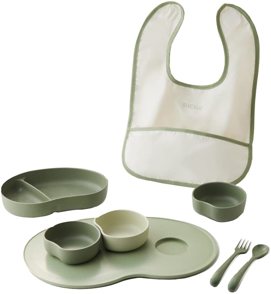 社 子ども用食器セット 7 PC グリーン SUCSUC スクスク ギフトセット