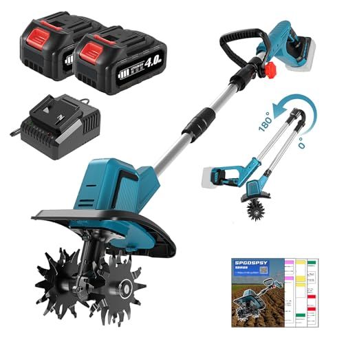 耕運機 家庭用 充電式耕うん機2個バッテリー 18v互換 ブラシレスモーター 迅速に発送】耕運機 家庭用 充電式耕うん機 (耕幅255mm/耕深220mm)2個