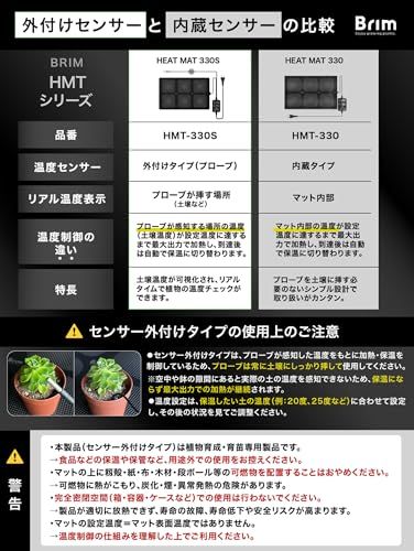 迅速に発送 BRIM ブリム ヒートマット 60 W 室内園芸用 温度調整 ヒーターマット デジタル表示 IP 67 防水 育苗器 長方形 33 X 53 cm センサー外付けタイプ 8405 d 10 e