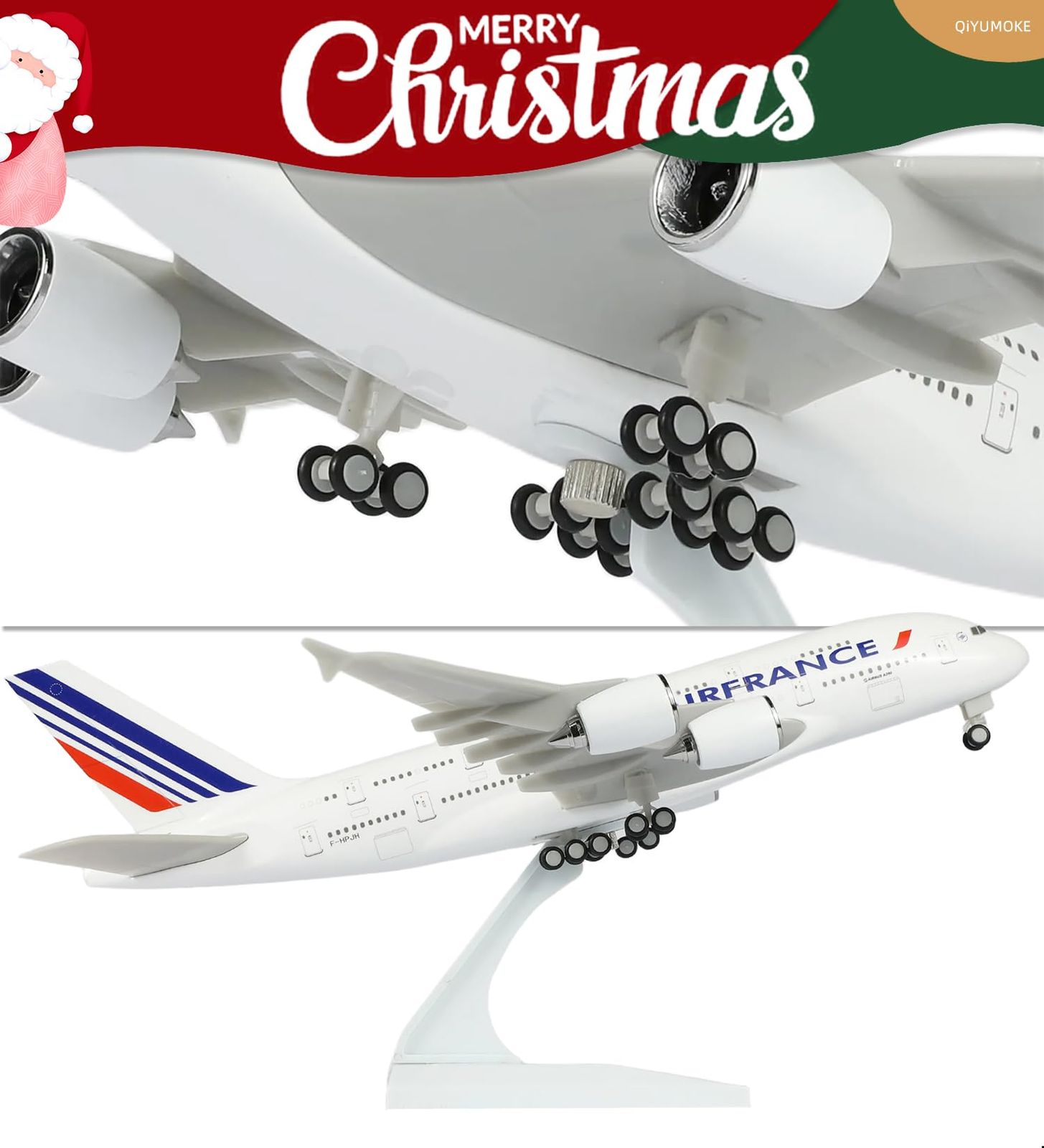 新品 QIYUMOKE 1/240 エアフランス A380 航空機模型キット対応 (全長