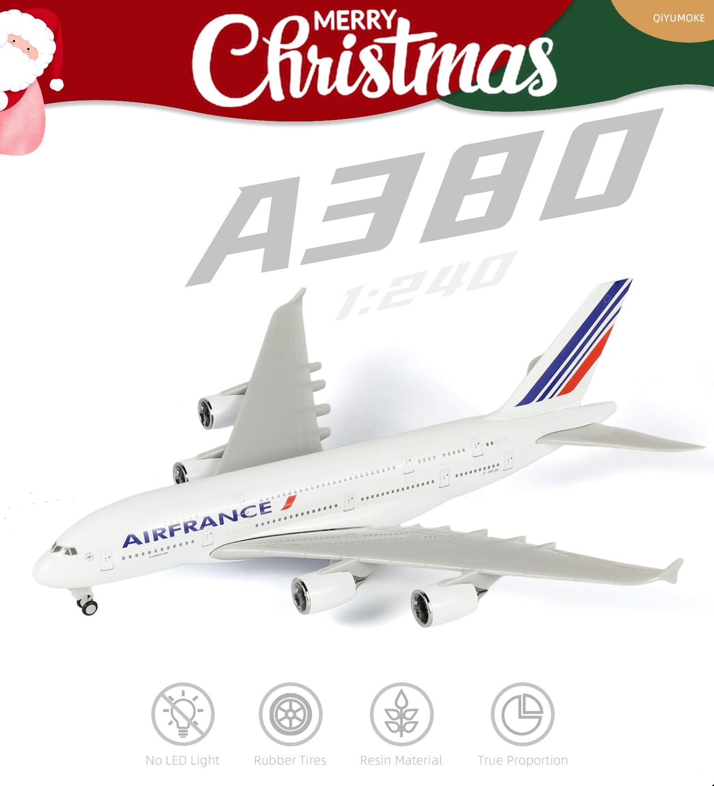 新品 QIYUMOKE 1/240 エアフランス A380 航空機模型キット対応 (全長