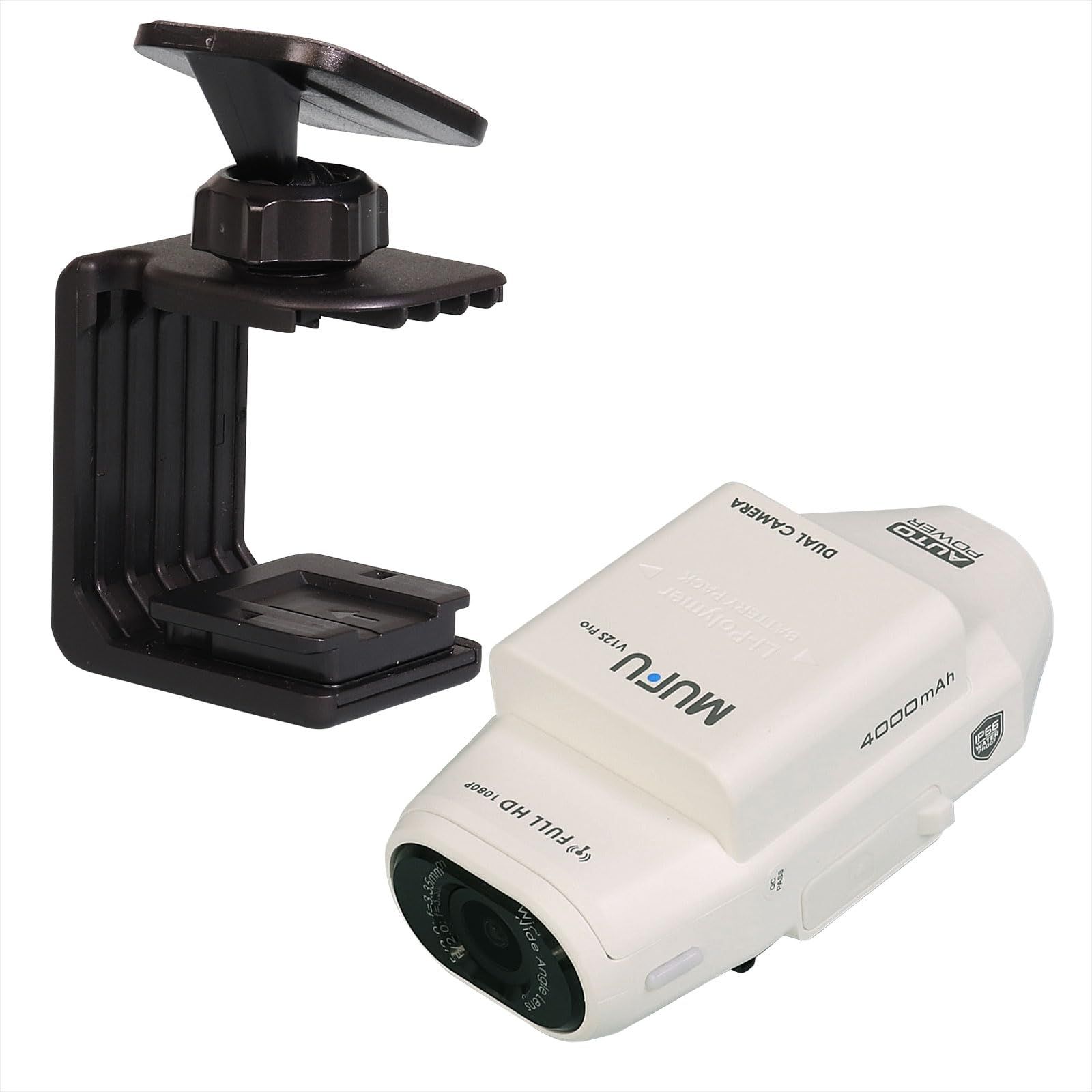 ドライブレコーダー MUFU 車用 配線不要 装着即時録画 前後2カメラ