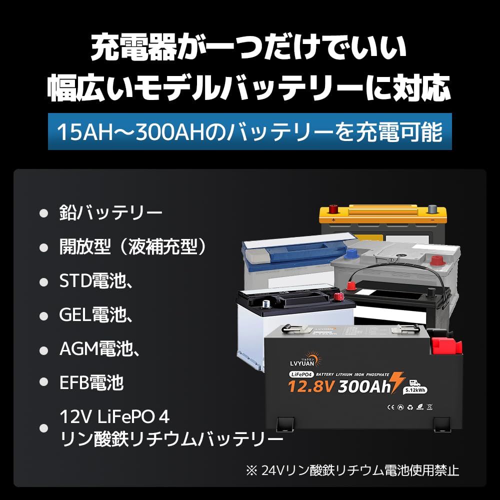 リョクエン（LVYUAN）【正規品】 全自動パルスバッテリー充電器　定格30A Amazon.co.jp: リョクエン（LVYUAN）【正規品】 全自動パルス