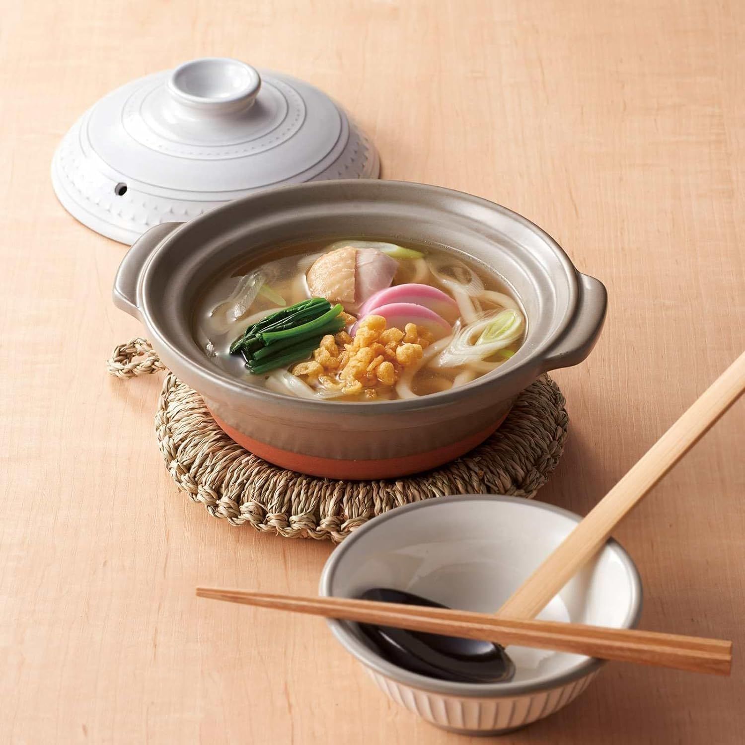  萬古焼 土鍋 8号 2 3人用 M 1500 ml 電子レンジ オーブン 直火対応 CLEA KASUMI グレー 日本製 32681 フライパン 鍋 グリル