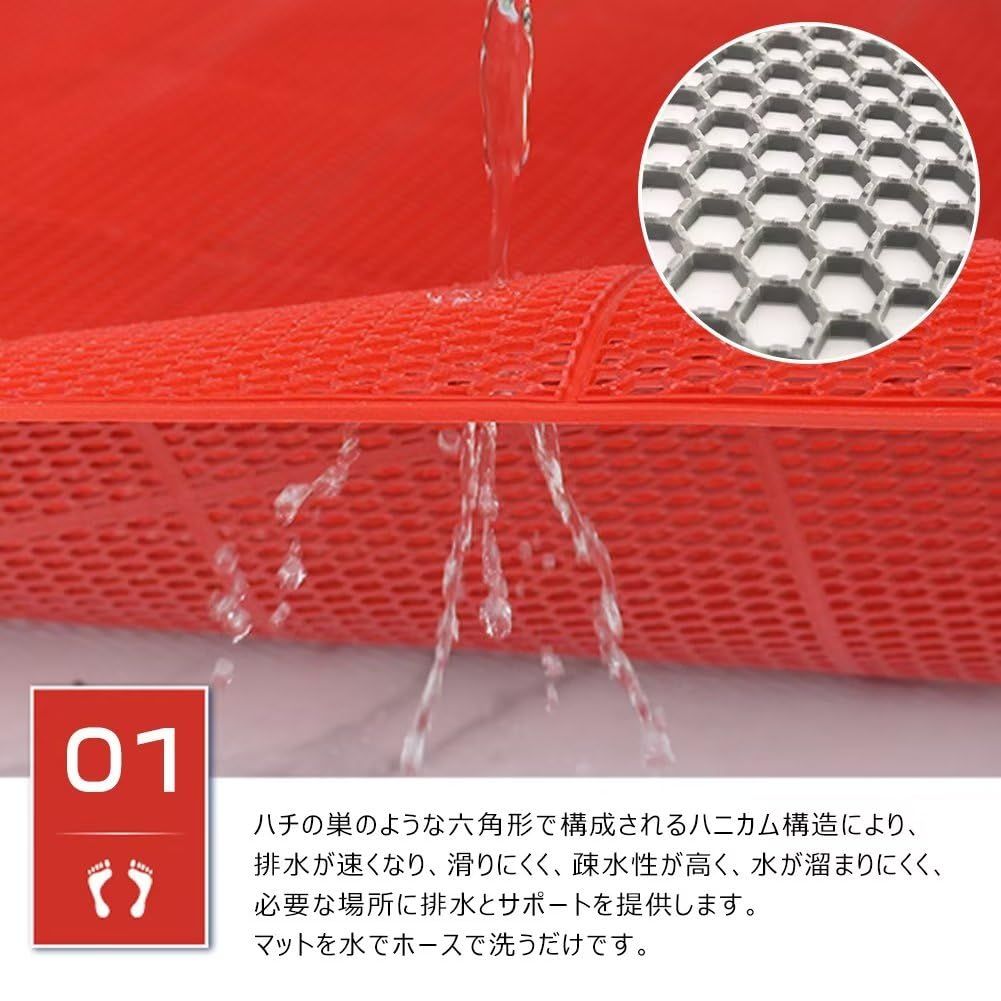 Jumei 業務用滑り止めマット ゴムマット PVC材質 吸水 ノンスリップ 転倒防止 耐久 屋外 屋内 通路 廊下 プール 浴室 ベランダ 施設 学校 店舗 マンション 駐車場 9 m 90 cm グレー その他 文房具 事務用品