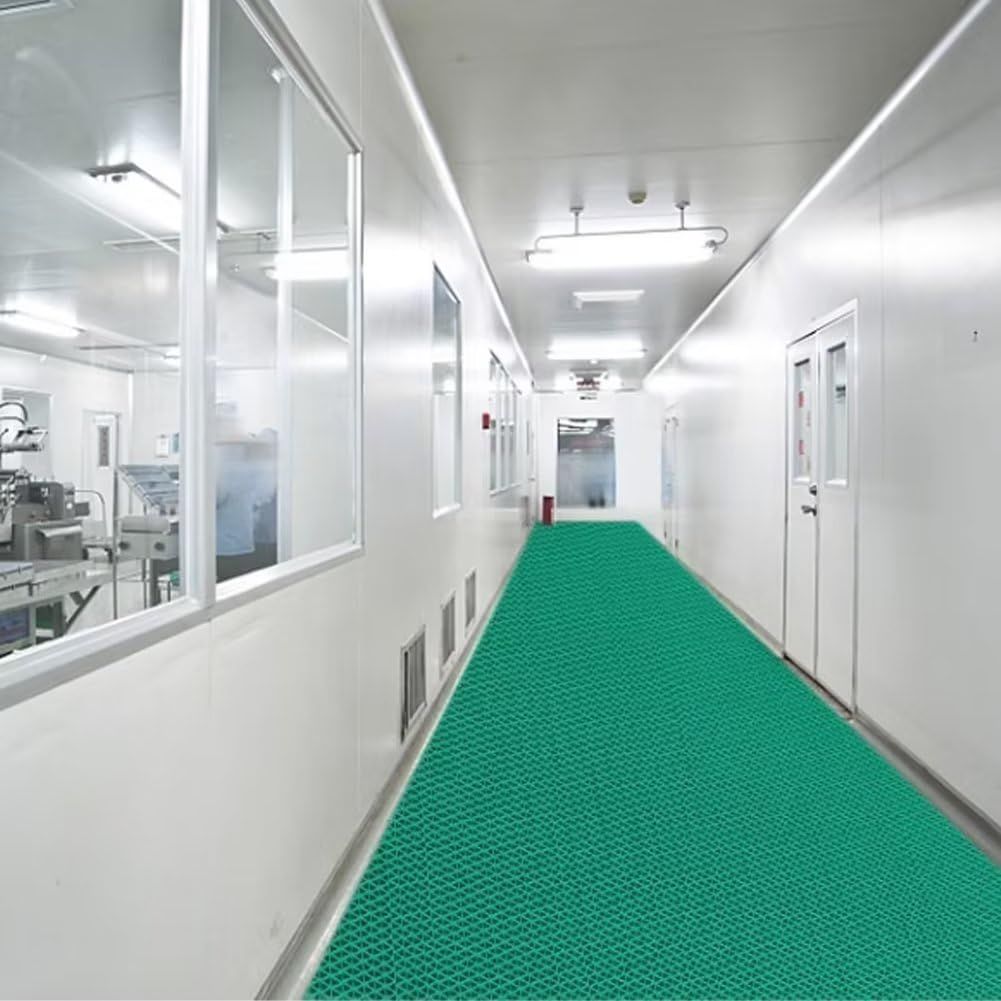 Jumei 業務用滑り止めマット ゴムマット PVC材質 吸水 ノンスリップ 転倒防止 耐久 屋外 屋内 通路 廊下 プール 浴室 ベランダ 施設 学校 店舗 マンション 駐車場 9 m 90 cm グレー