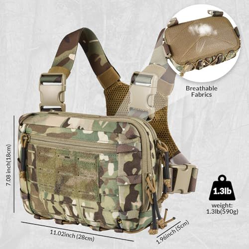 VOTAGOO GEAR 軽量 MOLLEランニングバッグ タクティカルチェストバッグ タクティカルベスト 彡 05809 a 65