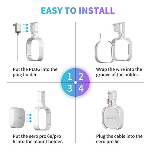  迅速に発送 ウォールマウントホルダー パック eero Pro 6 e メッシュWi Fiシステム用 トライバンドメッシュ ワイヤーオーガナイザー その他 キッチン 食器