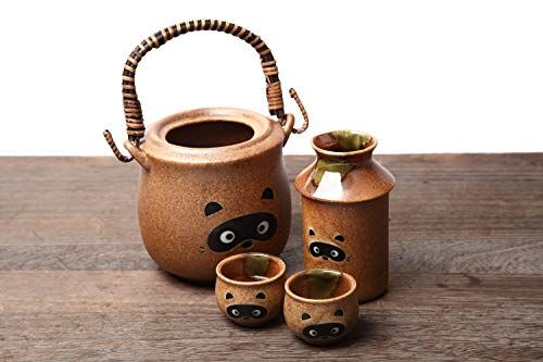  迅速に発送 美濃焼 たぬきシリーズ酒燗器セット 酒燗器ｘ1 徳利ｘ1 ぐい呑みお猪口ｘ2 熱燗と冷酒が楽しめる４点セット ギフトにも最適 364 c 1 b 0 f その他 キッチン 食器