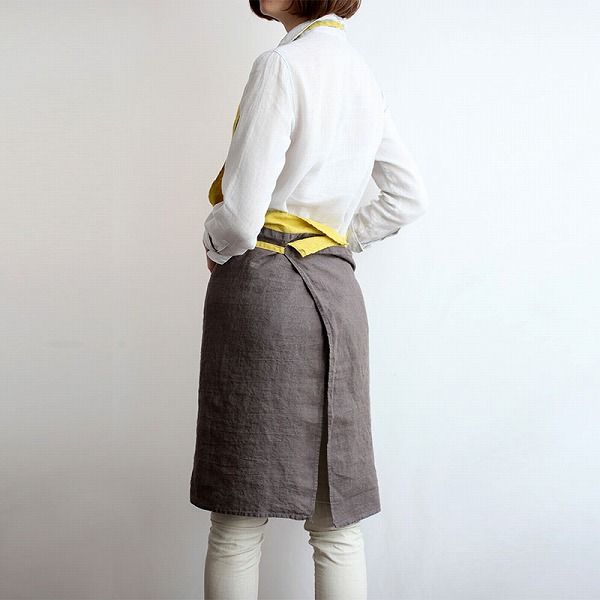  リーノエリーナ Lino e Lina フルエプロン カリーナ ミモザ ブラウン A 1061 エプロン かわいい シンプル ナチュラル 前掛け リネン ギフト ポイント10倍 その他 エプロン 三角巾