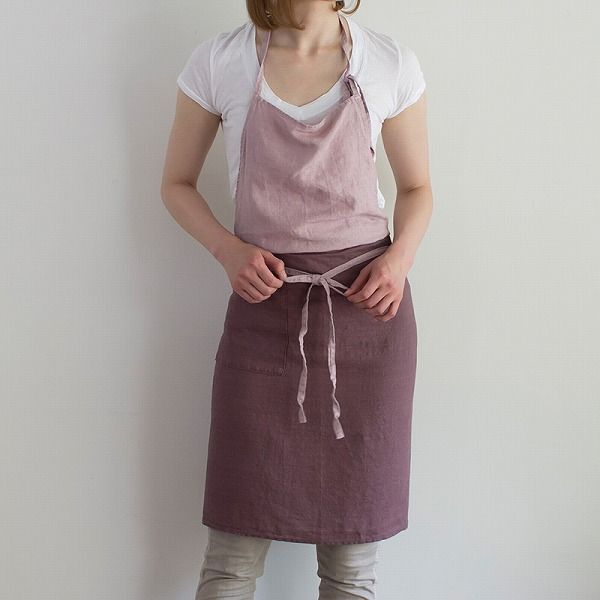 フルエプロン カリーナ ヴィンテージモーヴ A 1091 リーノエリーナ Lino e Lina エプロン かわいい シンプル ナチュラル 前掛け リネン ギフト ポイント10倍