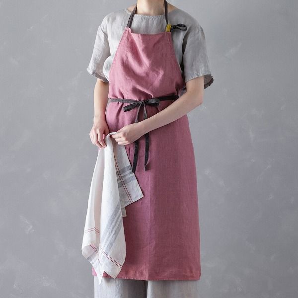 フルエプロン マノン ローズプラリネ ピンク A388 リーノエリーナ Lino
