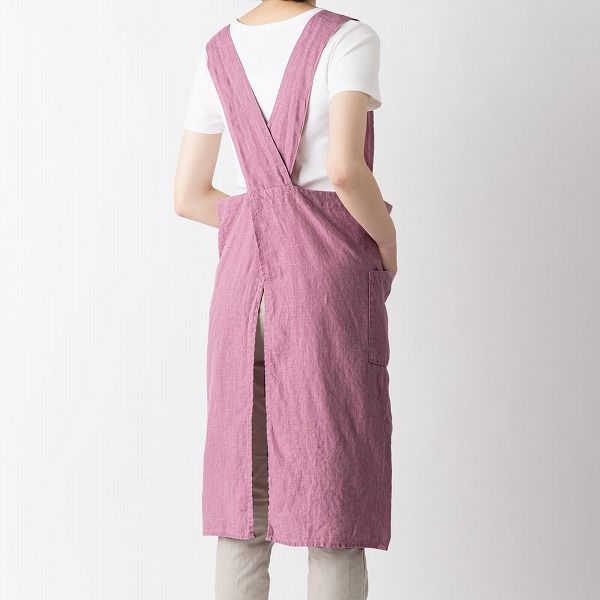 フルエプロン アニタ ローズプラリネ ピンク A 390 リーノエリーナ Lino e Lina エプロン かわいい シンプル ナチュラル 前掛け リネン ギフト ポイント10倍