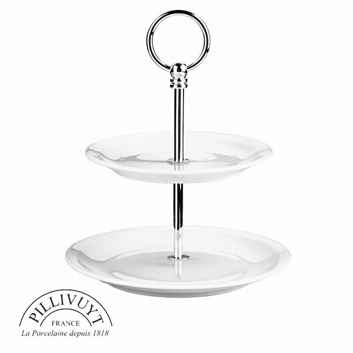 二段式ケーキスタンド シルバー色ハンドル ピリヴィッツ P 205 A 2段式 ケーキスタンド br キッチン雑貨 洋食器 おしゃれ 北欧 シンプル 店舗用 パーティー
