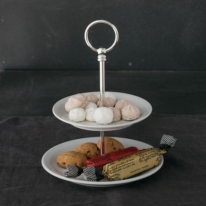 二段式ケーキスタンド シルバー色ハンドル ピリヴィッツ P 205 A 2段式 ケーキスタンド br キッチン雑貨 洋食器 おしゃれ 北欧 シンプル 店舗用 パーティー
