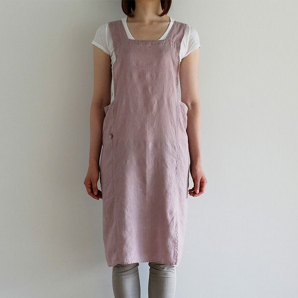 フルエプロン アニタ ルビ A 284 リーノエリーナ Lino e Lina エプロン かわいい シンプル ナチュラル 前掛け リネン ポイント10倍