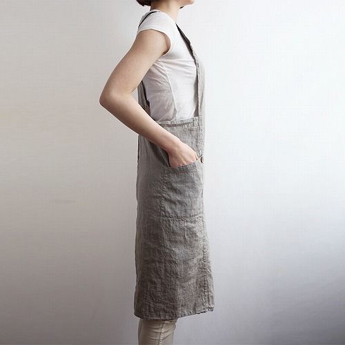 フルエプロン アニタ フラックス A 441 リーノエリーナ Lino e Lina カラー ナチュラル エプロン かわいい シンプル 前掛け リネン ギフト ポイント10倍