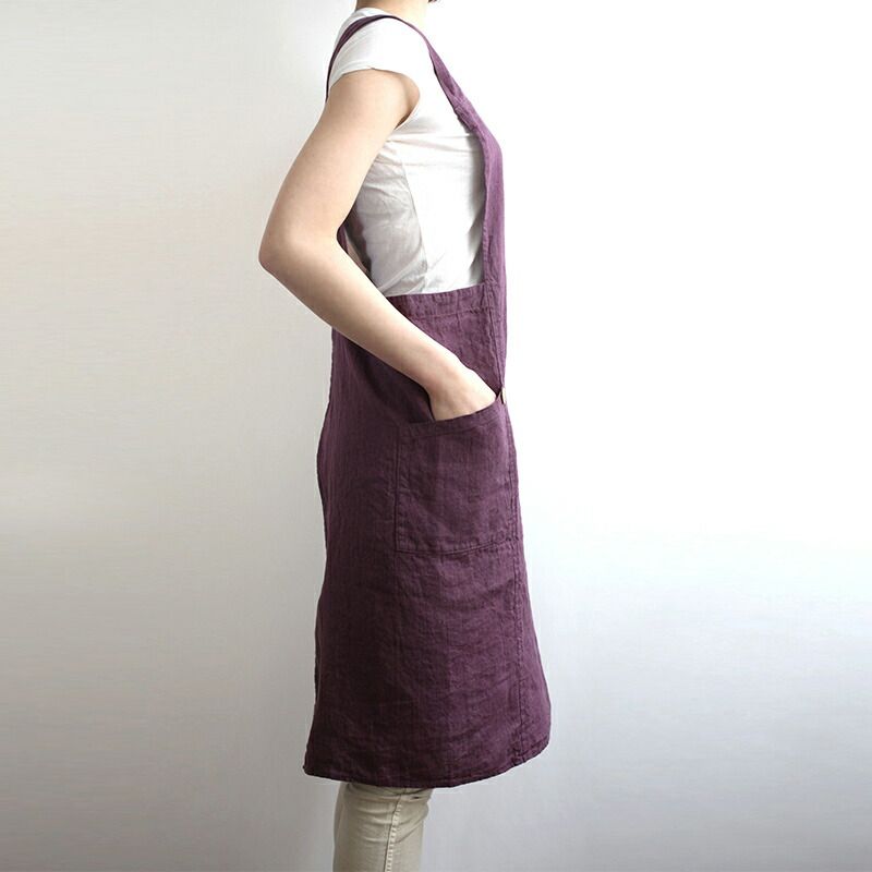 リーノエリーナ Lino e Lina フルエプロン アニタ メランザーナ A 471 エプロン かわいい シンプル ナチュラル 前掛け リネン ギフト ポイント10倍