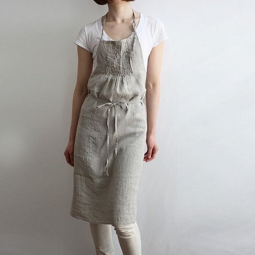 フルエプロン サビーヌ フラックス A 311 リーノエリーナ Lino e Lina エプロン かわいい シンプル ナチュラル 前掛け リネン リネン100％ 麻 無地 布 おしゃれ 北欧 ポイント10倍