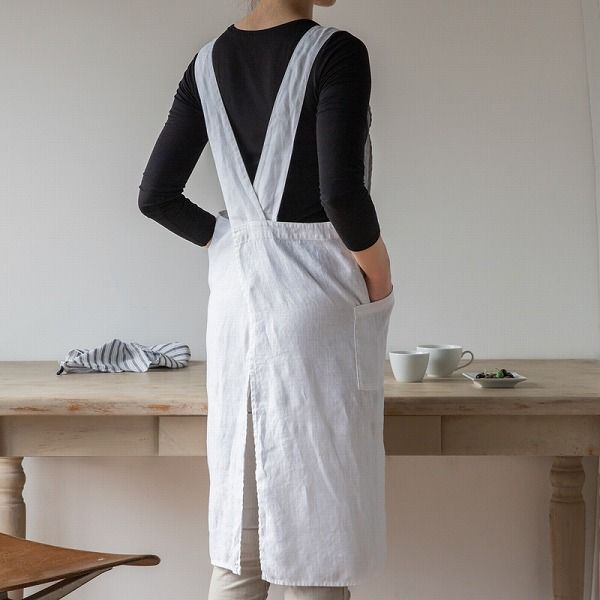  リーノエリーナ フルエプロン アニタ ブラン A 319 Lino e Lina 白 ホワイト エプロン かわいい シンプル ナチュラル 前掛け リネン 麻 無地 布 おしゃれ 北欧 ギフト ポイント10倍 その他 エプロン 三角巾
