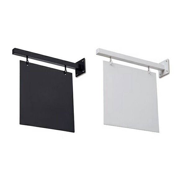 ブラケットサインボード ホワイト ブラック スクエア型 ハンギング