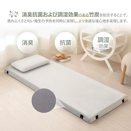 車中泊 ごろ寝マット 28 D コット 防水加工 防菌防臭 滑り止め 低反発マットレス 体圧分散 厚み5 cm お昼寝マット 折り畳み バックル 丸めて収納 来客用布団 テント泊 ソロキャン 防災用 180 68 5 枕付属なし 彡 526 e 1 f 3