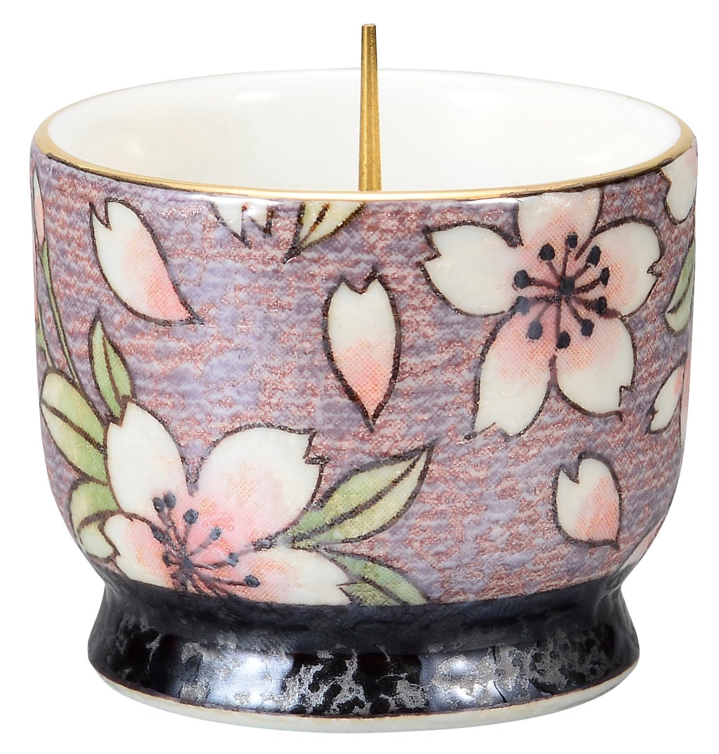 サンメニー 仏壇 灯立 燭台 ろうそく立て 本格 有田焼 日本製 インテリアに馴染む おしゃれ ろうそく 蝋燭 立て キャンドル 仏具 現代仏壇 お仏壇 仏具小物 庵 桜ろまん お供え キャンドルスタンド コンパクト 小さい 小物 陶器