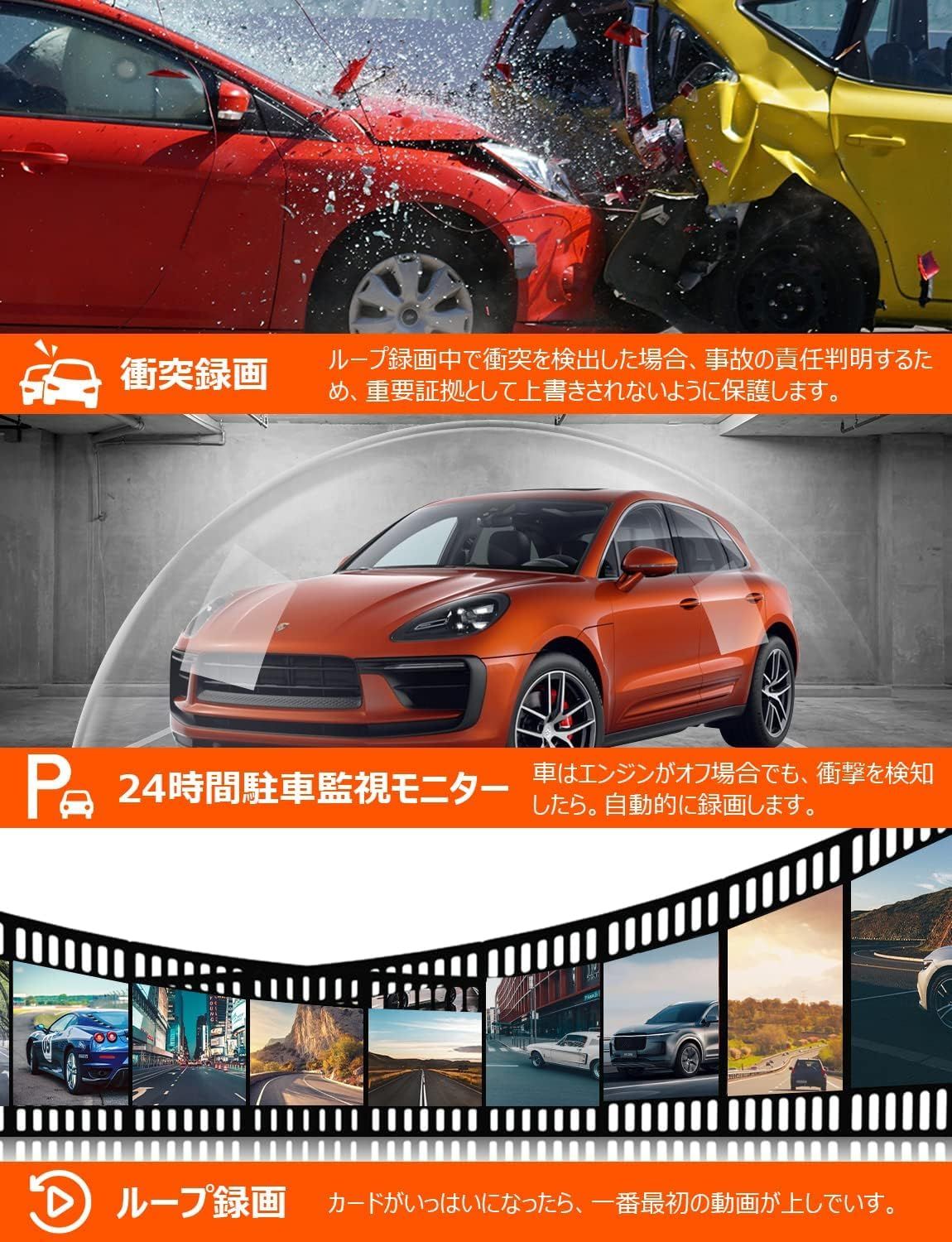 2025再進化分離式・128GBカード付き・2.5kバックカメラ左右上下反転可