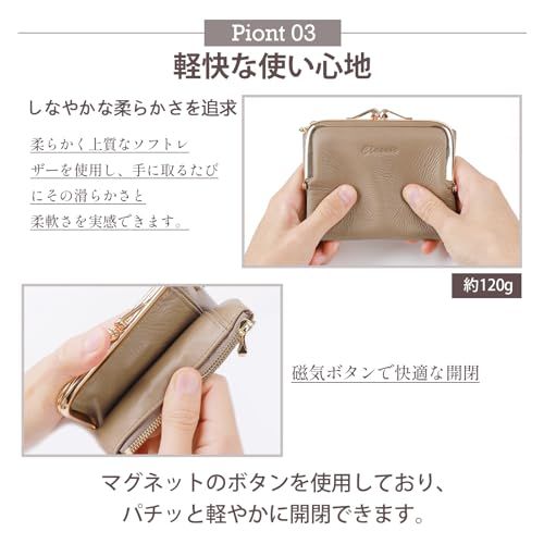 【送料無料】[imeetu] がま口財布 本革 レディース 二つ折り財布 旅行財布 大容量 柔らかい 小銭入れ付き 牛本革 軽量 多機能 コンパクト カジュアル （シボレザー イエロー）