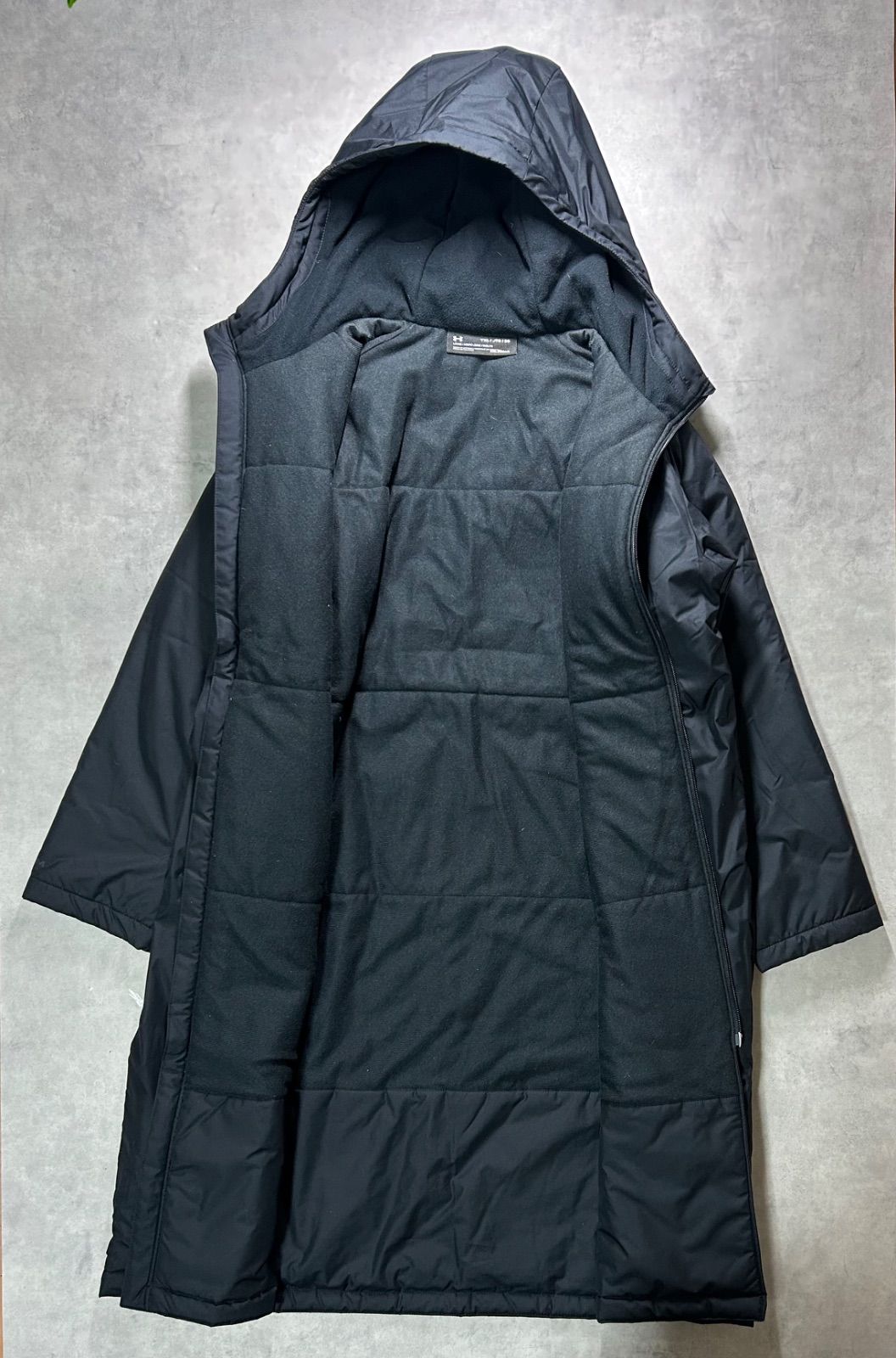 アンダーアーマー ベンチコート ジュニア YXL 160cm 黒 中綿 ロング