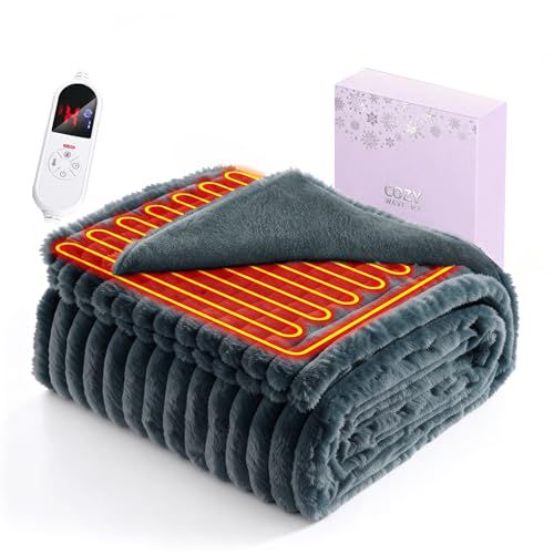 電気毛布 掛け敷き兼用【2025冬新登場 ラビットファー調素材