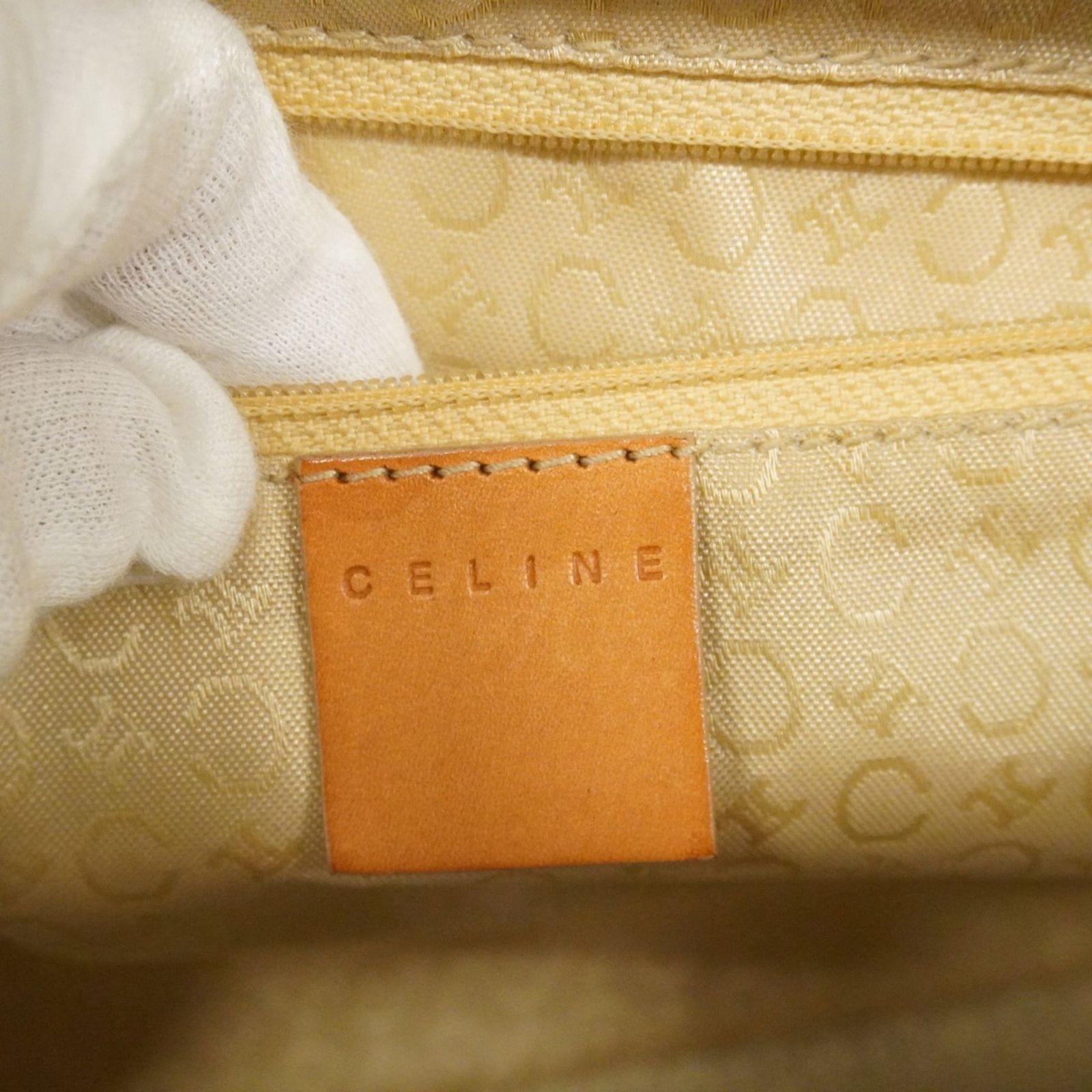 ★希少★CELINE セリーヌ ハンドバッグ マカダム スウェード レザー 黄色 セリーヌ(Celine) セリーヌ ハンドバッグ Cマカダム スウェード レザー