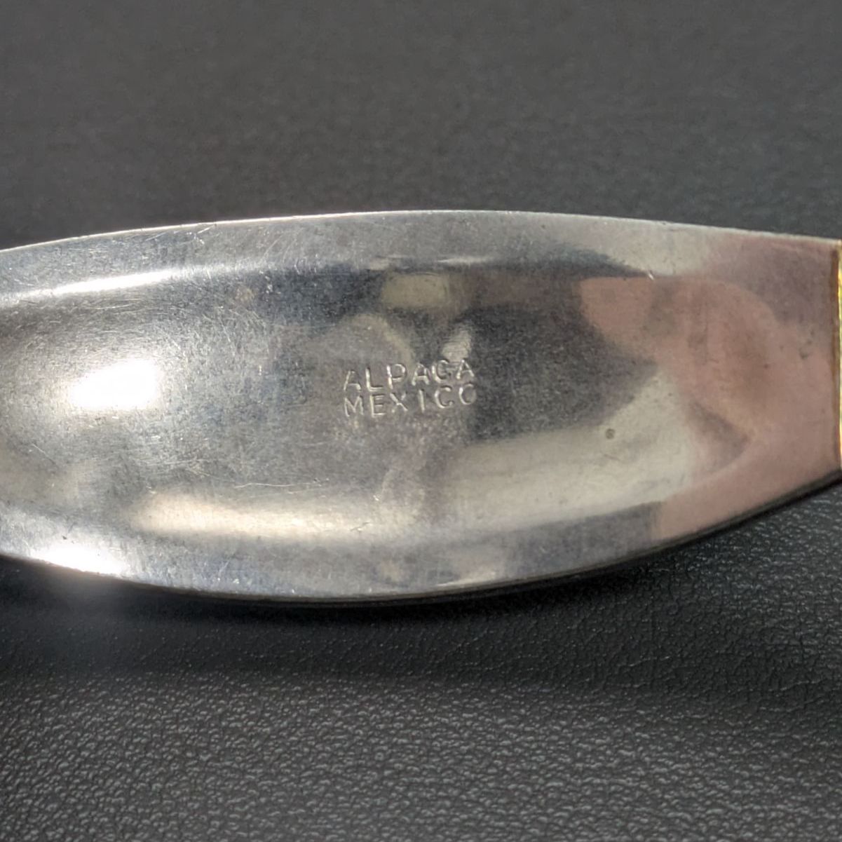 ヴィンテージ MEXICO ALPACA 月星インレイ ヒンジバングル アワビ貝