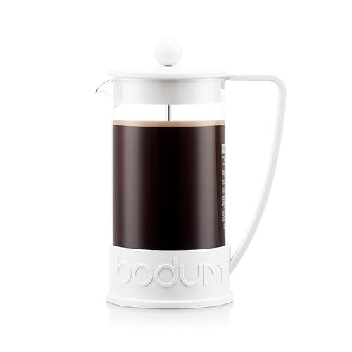 BODUM ボダム コーヒーメーカー コーヒープレス BRAZIL ブラジル フレンチプレス 1000 ml オフホワイト ステンレスフィルター ガラスビーカー 浸漬式 コーヒー 10938 913