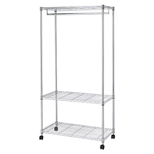 迅速に発送 ドウシシャ ルミナス互換 メタルルミナスラック 幅90 3段 ワードローブ ハンガーラック 奥行46 高さ179 5 cm 全体耐荷重240 kg 頑丈 キャスター付き 防錆加工 ポール径25 mmパーツ対応 業務用 洋服 衣 c 7 b 8 173
