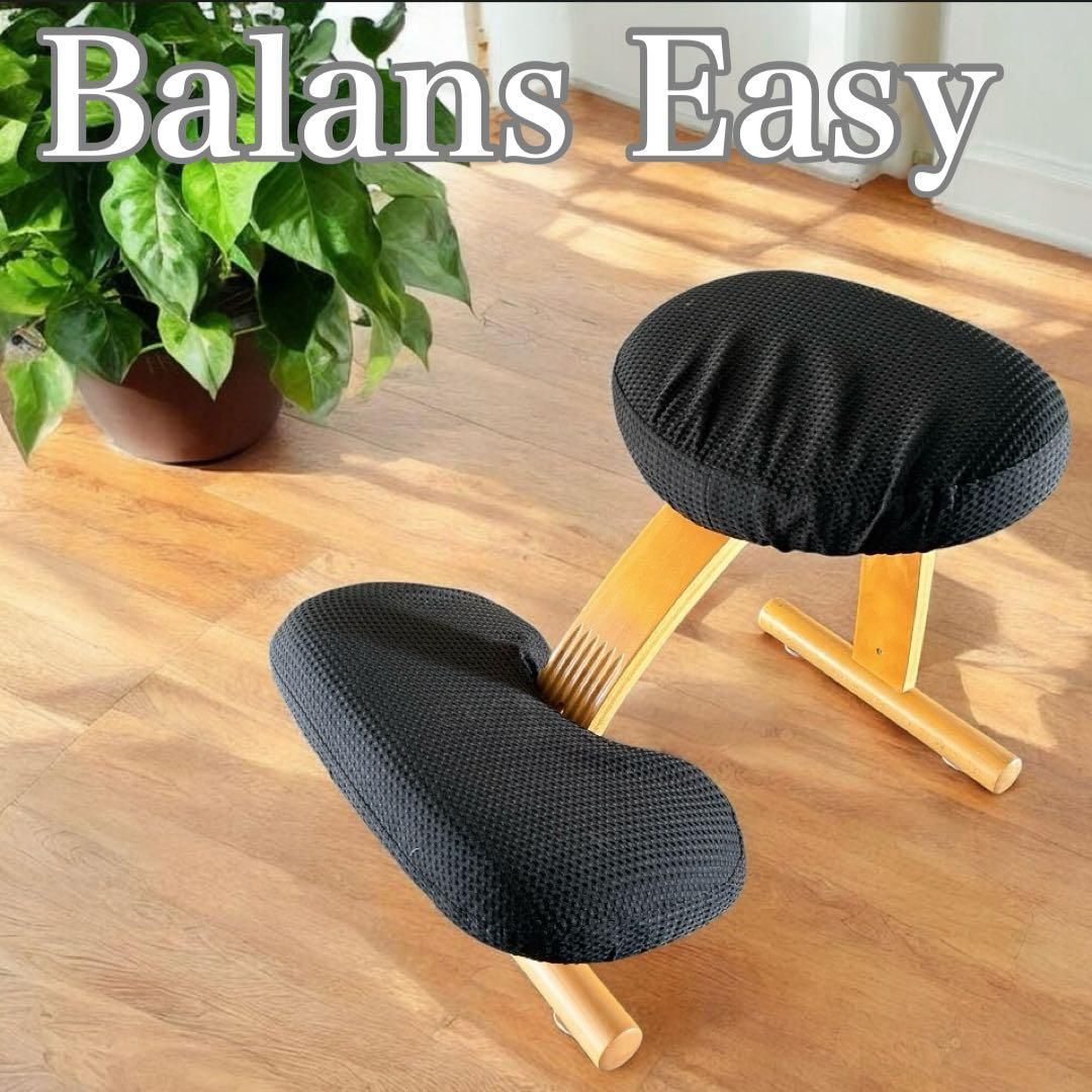 中古 balans Easy 姿勢矯正チェア ブラウン 未使用級 Balans Easy 姿勢矯正チェア 学習椅子 ブラウン カバー付き