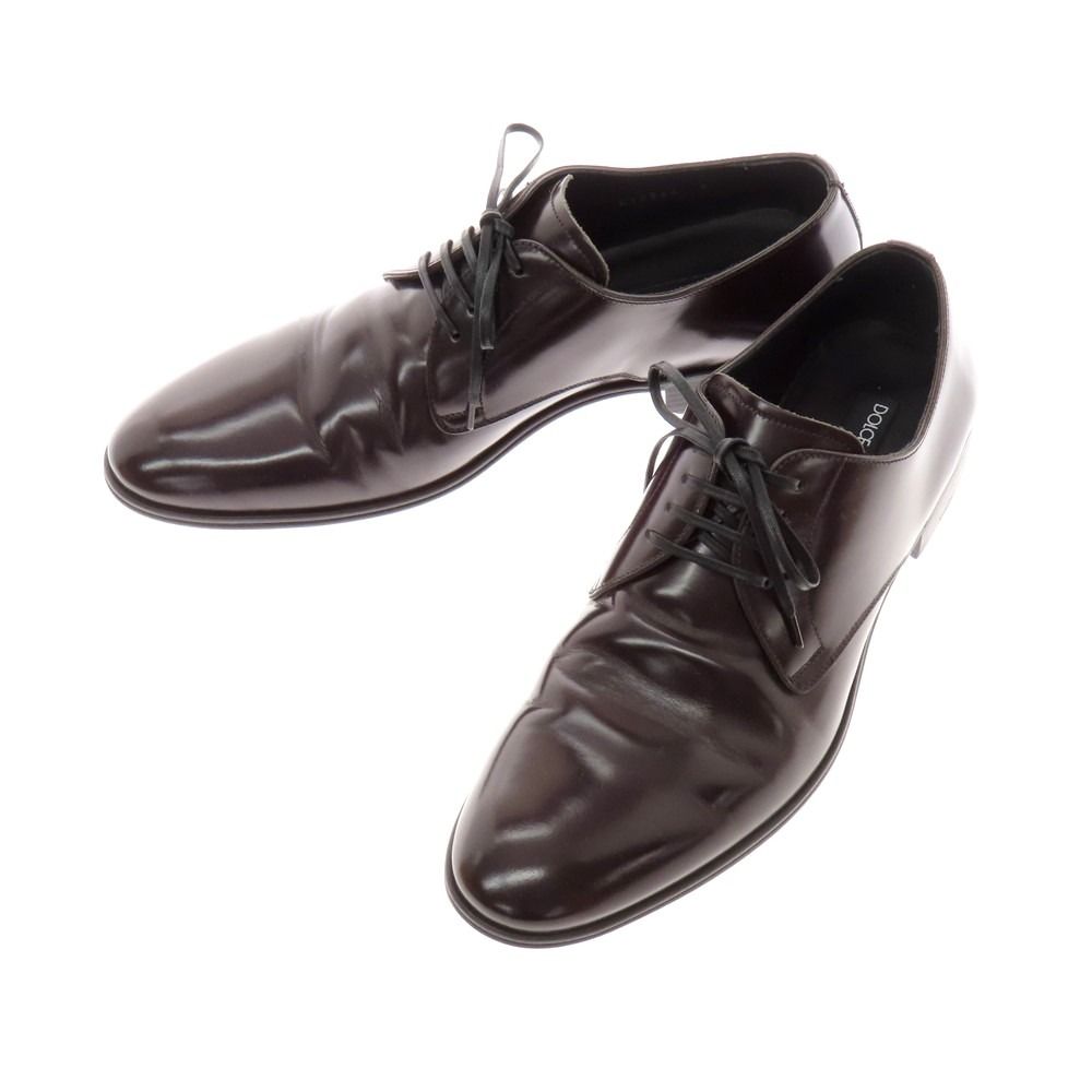 【中古】ドルチェアンドガッバーナ DOLCE&GABBANA プレーントゥ ドレスシューズ バーガンディ【サイズ8】【メンズ】