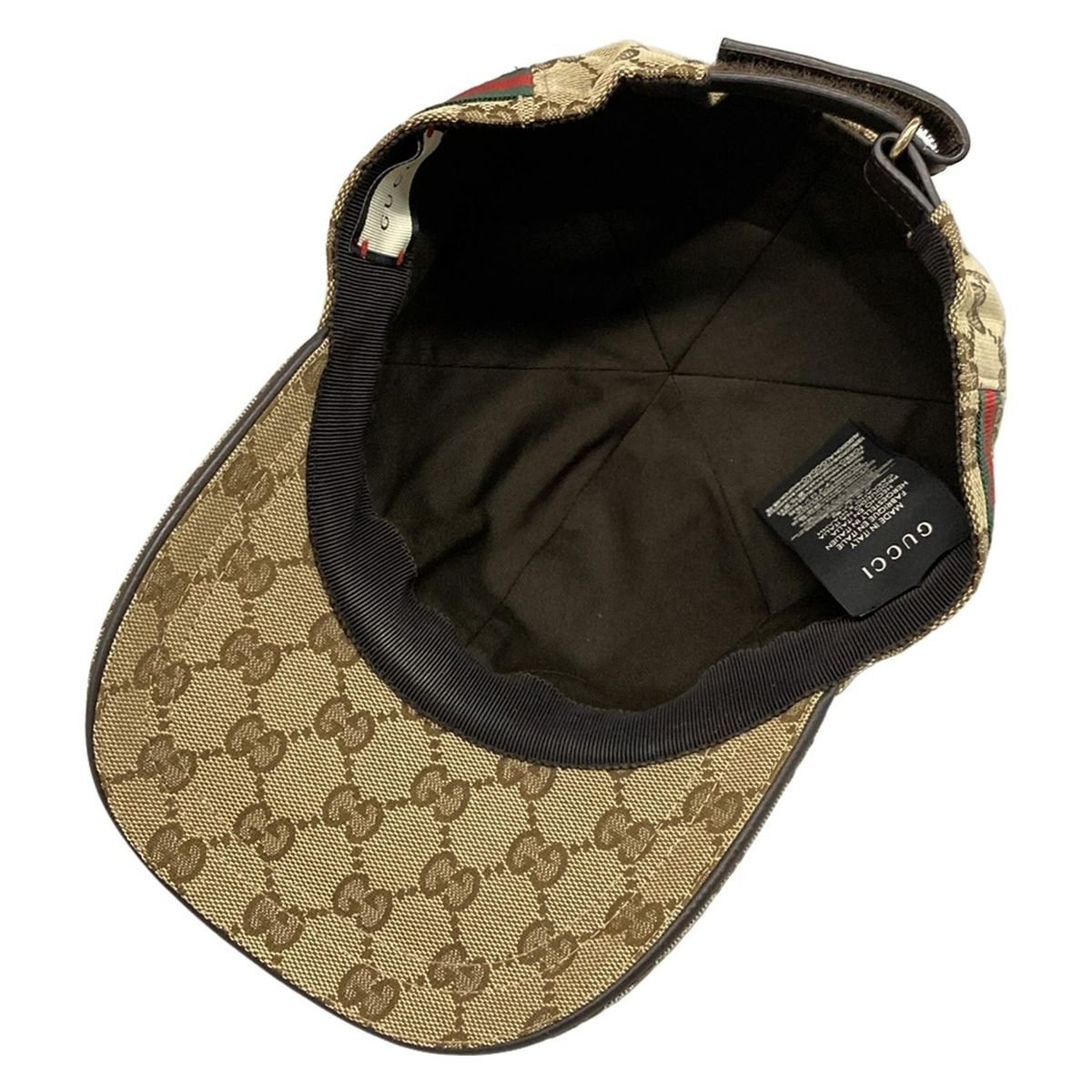 GUCCI(グッチ) キャップ L59 ウェブ ストライプ付き GGキャンバス