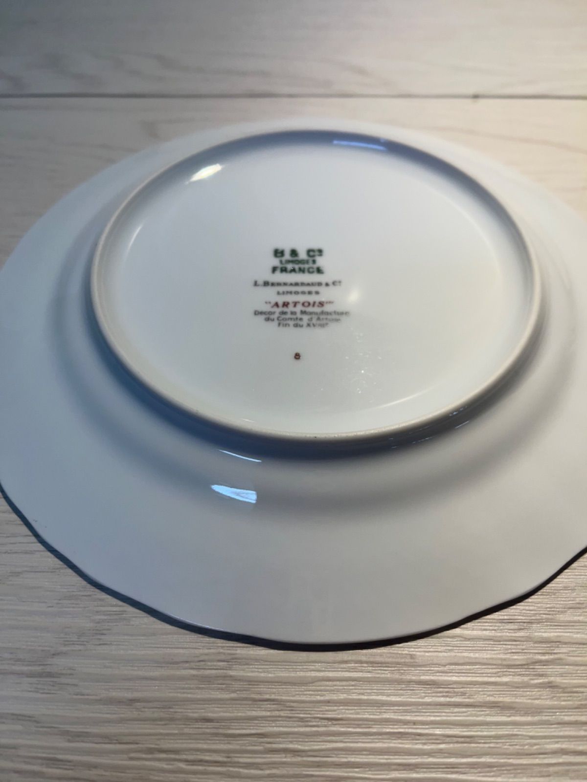 中古品 ベルナルド リモージュ アルトワ グリーンプレート 6枚セット