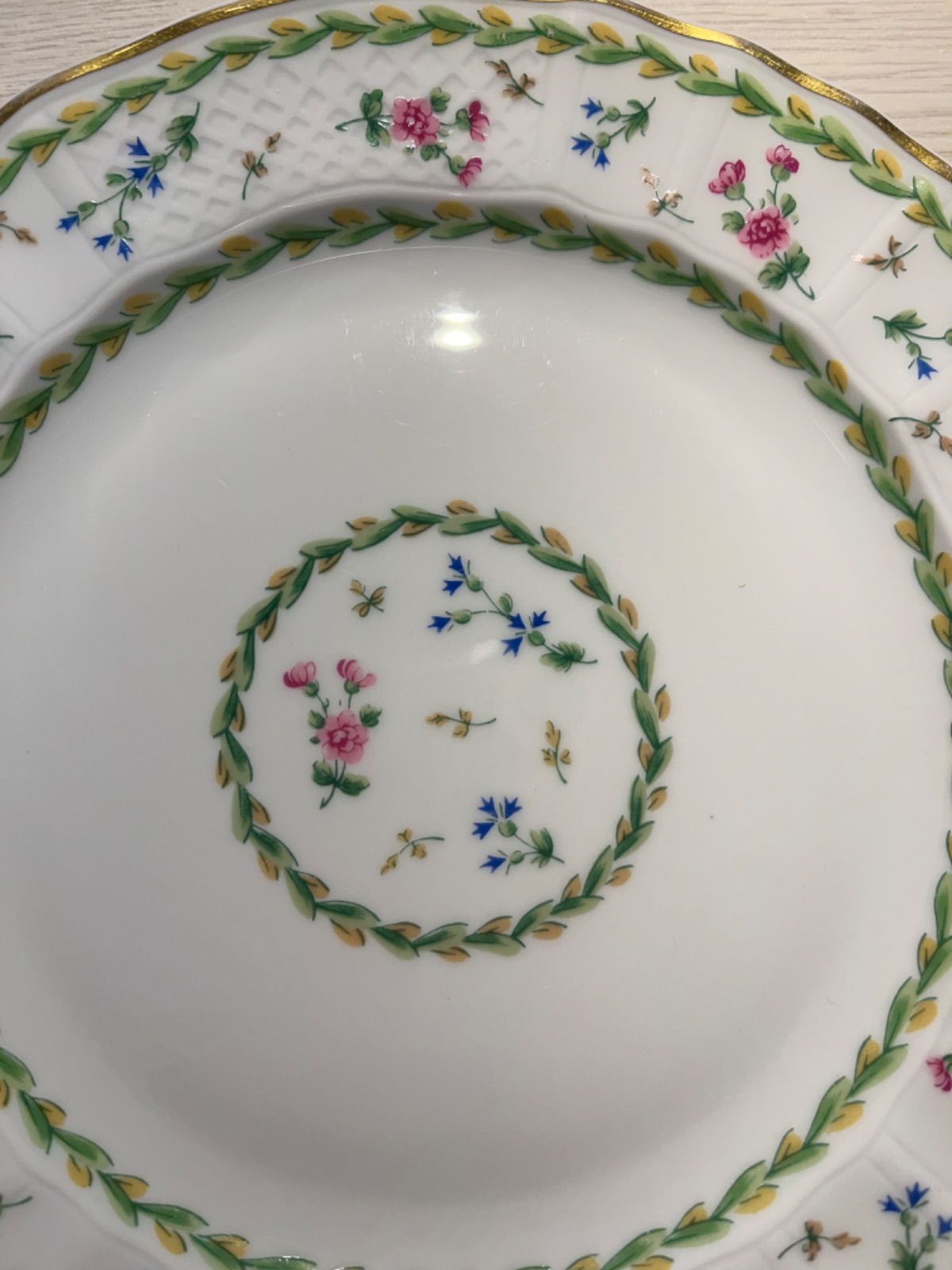 中古品 ベルナルド リモージュ アルトワ グリーンプレート 6枚セット