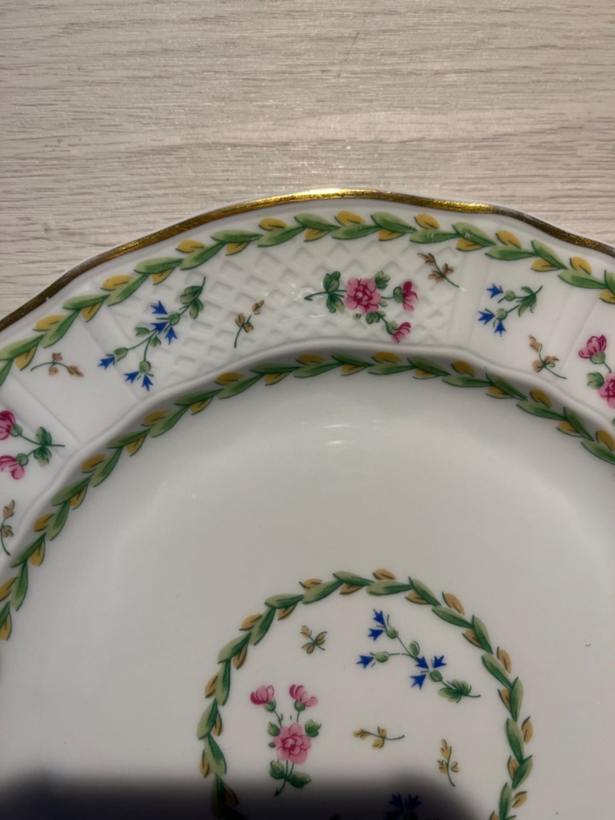 中古品 ベルナルド リモージュ アルトワ グリーンプレート 6枚セット