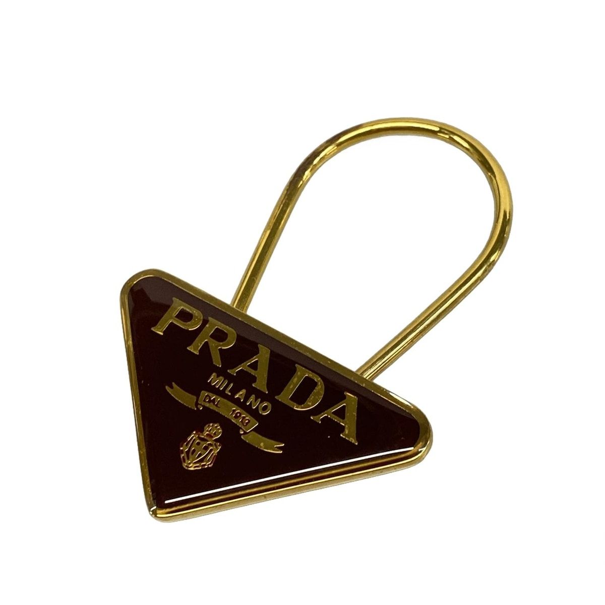 PRADA(プラダ) キーホルダー(チャーム) - ゴールド×ボルドー