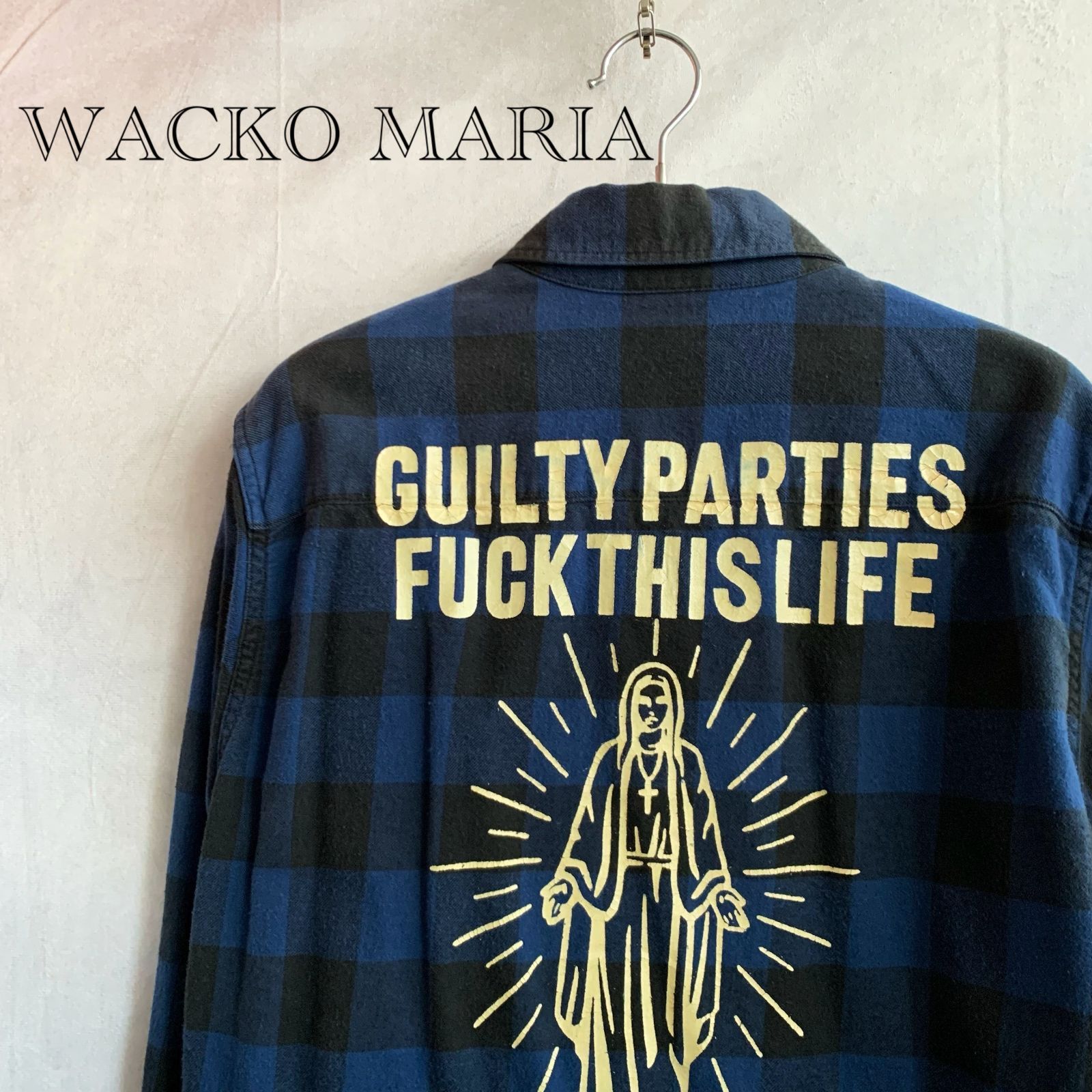 WACKOMARIA 10AW チェックネルシャツ WACKO MARIA/CHECK FLANNEL SHIRT（BLUE）［チェックフランネルシャツ