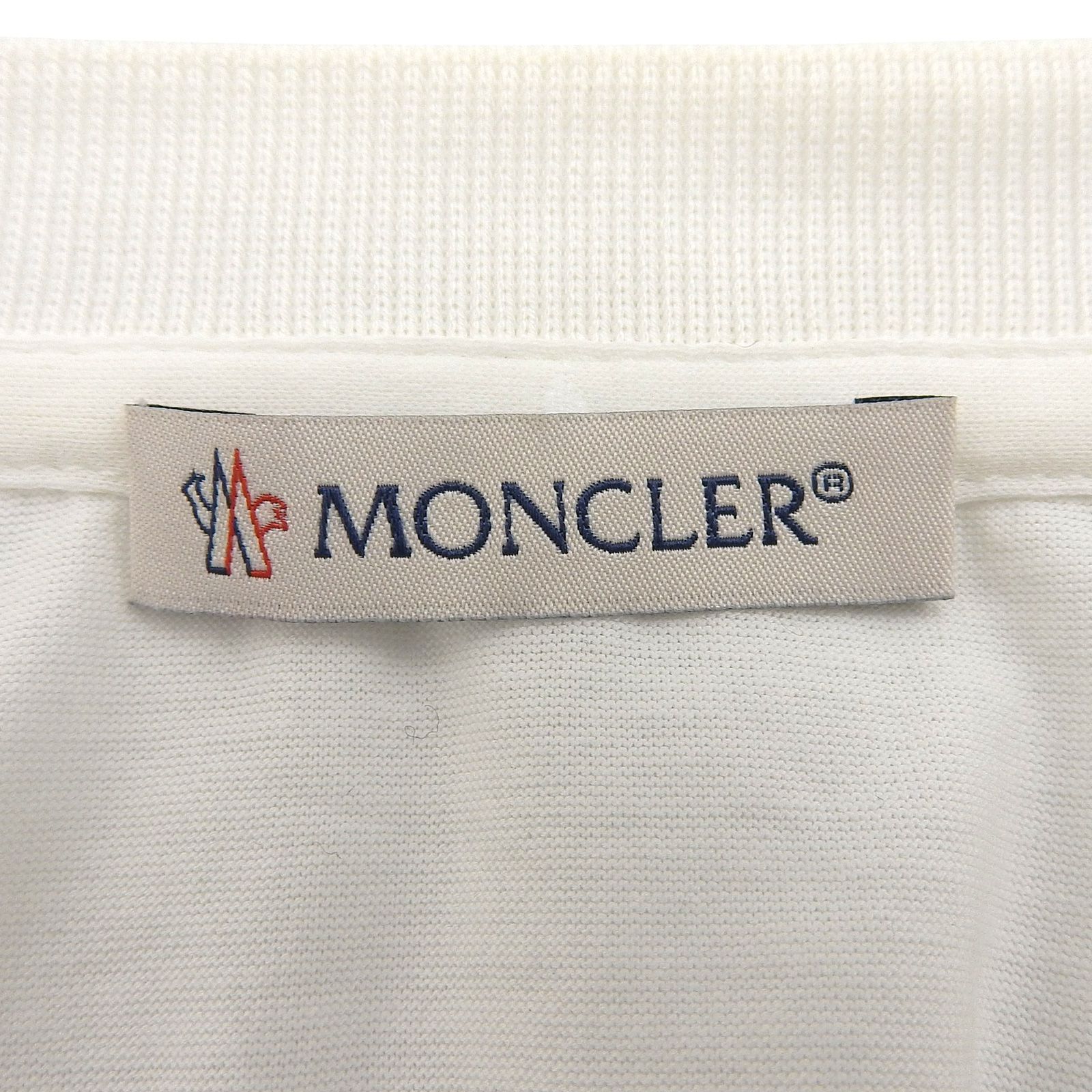 美品▲MONCLER モンクレール コットン100％ ロゴ刺繍 ドローコード 胸ポケット付き 半袖Ｔシャツ ホワイト XS 正規品 レディース 美品△MONCLER モンクレール コットン100％ ロゴ刺繍 ドローコード 胸