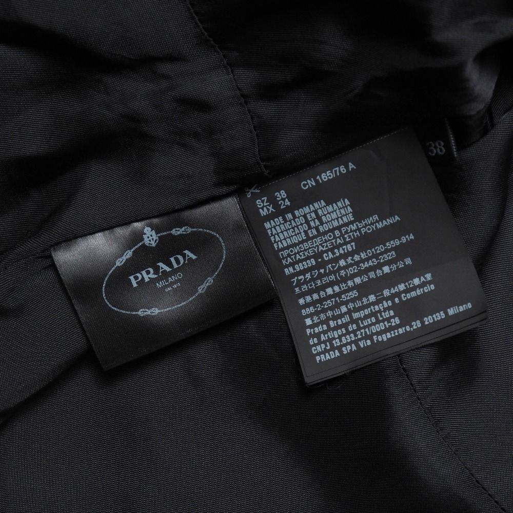 PRADA プラダ コート サイズ38 ノーカラーコート ブランド古着【中古