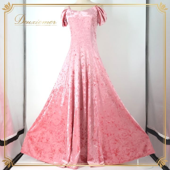 フラダンス 衣装 ワンピース ドレス ピンク系 u'ino! ハワイ製 ベロア