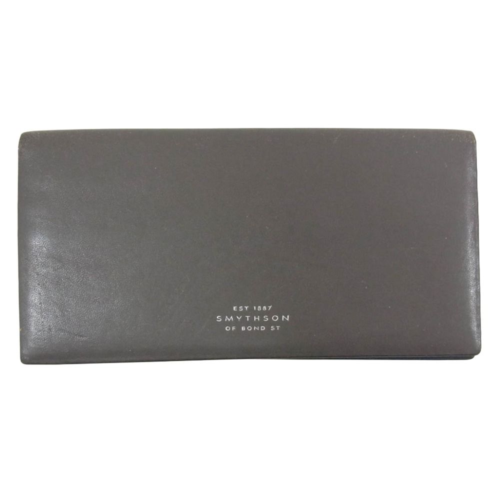 SMYTHSON スマイソン レザー ロングウォレット 札入れ 長財布 グレー系 