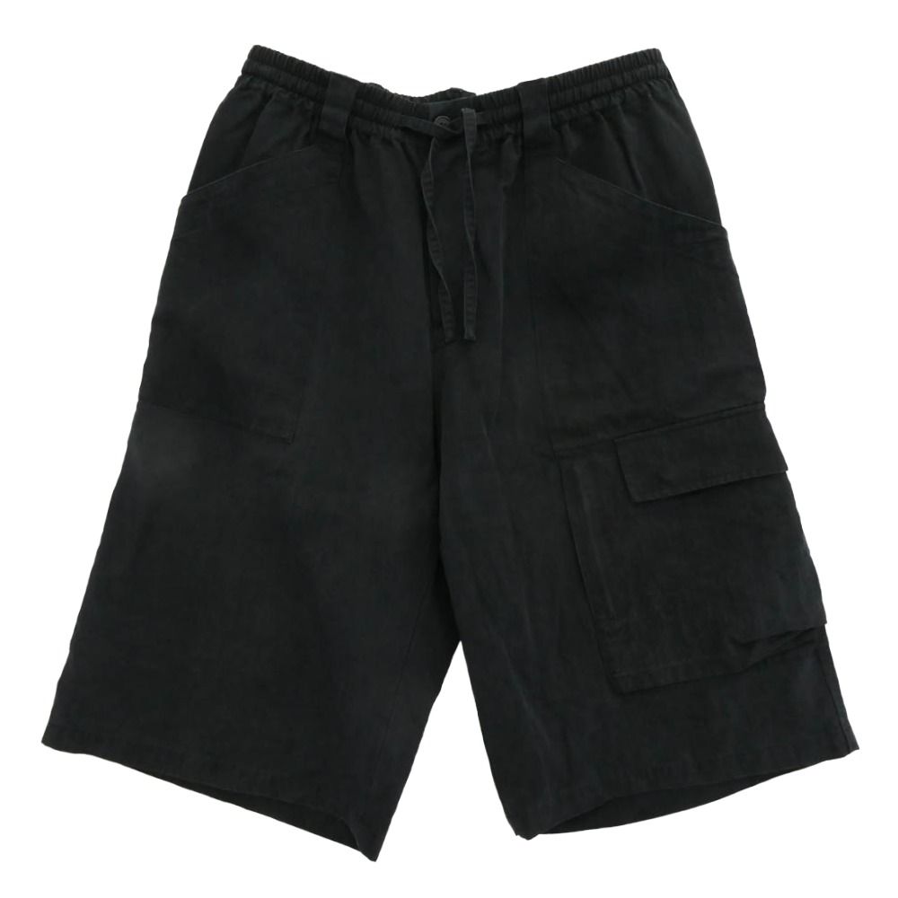 Y-3 Yohji Yamamoto ワイスリー ヨウジヤマモト H63079 UTLY CRGO SHOR ショートパンツ ウォッシュ加工 クリンクルツイル カーゴ ショーツ ハーフパンツ ブラック系 M【中古】 メンズ Y-3 Yohji Yamamoto ワイスリー ヨウジヤマモト H63079 UTLY
