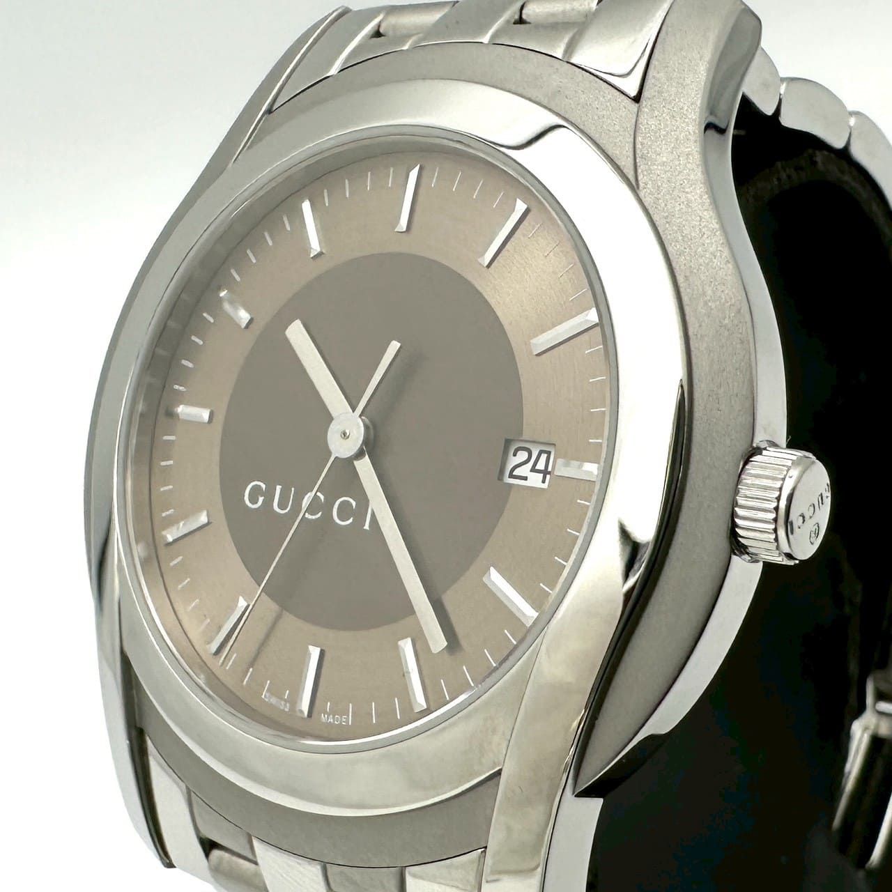 5500XL Gucci グッチ Steel GUCCI YA055215 White 腕時計 Dial 