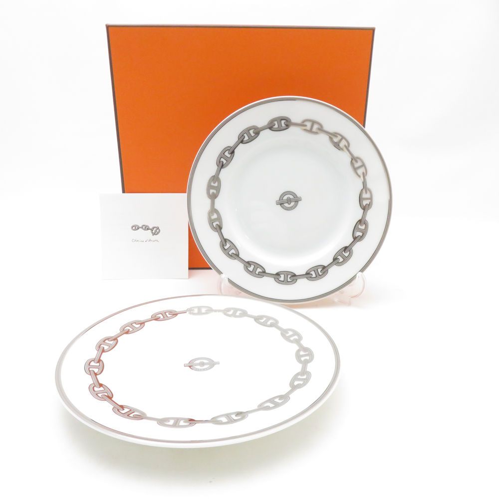 ♥ HERMES エルメス シェーヌダンクル 中皿 ペア 16 cmプレート パン ケーキ デザート